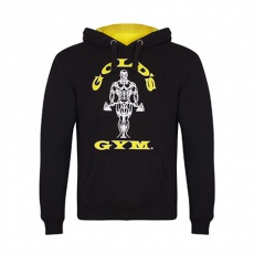 Gold's Gym pánska mikina čierna so žltým logom