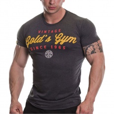 Gold's Gym Pánske tričko Vintage šedočierna