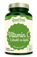 GreenFood Vitamín C + Extrakt zo šípkov 500 mg 60 kapsúl