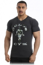 Gold's Gym Pánske tričko Slim Fit Stretch GGTS144 tmavo šedá