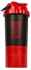 Bad Ass Smart Šejkr 500 ml se zásobníky - čierna/červený