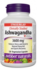 Webber Naturals Ashwagandha 3600mg 120 kapsúl