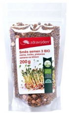 Zdravý den Zmes semien na klíčenie 3 BIO 200 g - cícer, šošovica, pískavica