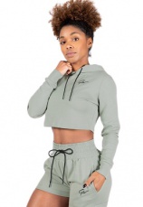 Gorilla Wear Dámský Pixley Crop Top Hoodie Light Green VÝPREDAJ