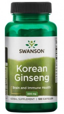 Swanson Korean Ginseng (Korejský Ženšen) 500 mg 100 kapsúl