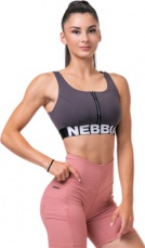 Nebbia Smart Zip športová podprsenka 578 marron