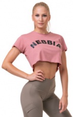 Nebbia Volný Fit & Sporty crop top 583 růžová