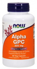 Now Foods Alpha GPC 300 mg 60 rastlinných kapsúl