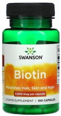 Swanson Biotin 5000 mcg 100 kapsúl