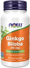 Now Foods Ginkgo Biloba 60 mg 60 kapsúl