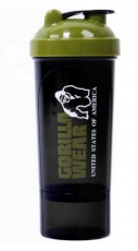 Gorilla Wear Shaker Compact 400+100 ml - Čierna/Army zelená