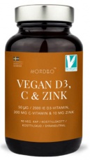 Nordbo Vegan D3, C & Zinek 90 kapsúl
