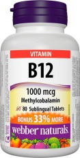 Webber Naturals Vitamin B12 1000 mcg 80 tabliet
