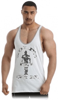 Gold's Gym Pánske tielko Camo Joe Stringer GGVST145 biela