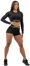 Nebbia Intense Dámsky Crop top s dlhým rukávom 839 gold