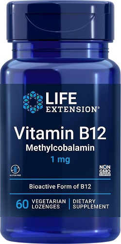 Life extension vitamin b12 methylcobalamin 1 mg 60 pastilek